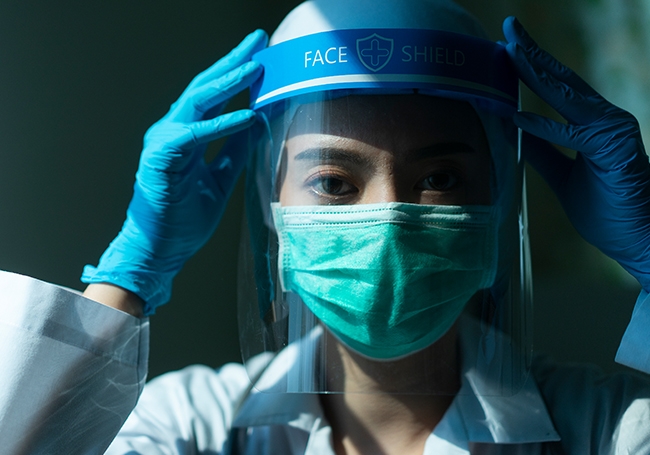Woman in PPE